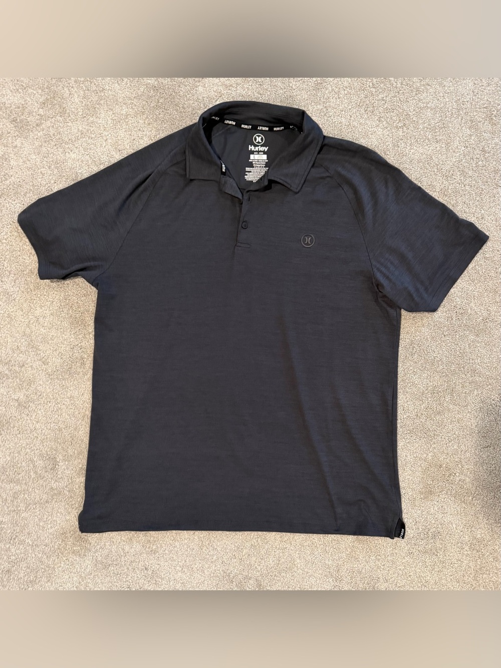 Hurley Men’s size Large short sleeve black polo shirt